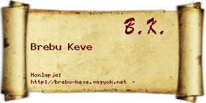 Brebu Keve névjegykártya